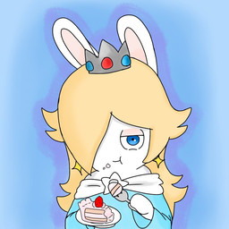 alternative_fashion anthro arms_bent bare_shoulders blonde_hair blue_background blue_clothing blue_dress blue_eyes cake cake_slice closed_smile clothed clothed_anthro clothed_female clothing crown dessert dress ear_piercing eating eating_cake eating_food female female_anthro flat_chested food food_on_face fruit fur gem hair hair_over_eye headgear hime_lolita holding_fork holding_object holding_plate j-fashion lidded_eyes light lolita_(fashion) long_ears long_hair looking_at_viewer mitten_hands mouth_closed noseless piercing plant plate ruby_(gem) sapphire_(gem) simple_background smile smiling_at_viewer solo standing strawberry tan_eyelids tan_inner_ear white_body white_fur peypey_mei1925 mario_bros mario_plus_rabbids_sparks_of_hope nintendo raving_rabbids rayman_(series) ubisoft rabbid_rosalina lagomorph mammal rabbid 1:1 2023 colored crossover digital_drawing_(artwork) digital_media_(artwork) english_description half-length_portrait lighting portrait shaded