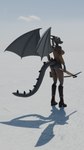 3d_(artwork) 9:16 anthro breasts brown_eyes clothing crossbow digital_media_(artwork) dragon ear_piercing ear_ring eliora_vohnekryl female grey_body hair hi_res horn looking_at_another medium_breasts mythological_creature mythological_scalie mythology non-mammal_breasts piercing pukhnastyy_aks ranged_weapon ring_piercing scalie solo tail weapon wings