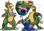 animal_genitalia anthro anus duo erection genital_slit genitals horizontal_anus male male/male open_mouth open_smile oral penis smile standing urethra narse disney lilo_and_stitch stitch_(lilo_and_stitch) alien dinosaur experiment_(lilo_and_stitch) prehistoric_species reptile scalie absurd_res hi_res