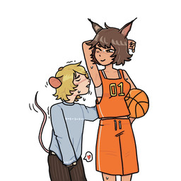 animal_ears armpit_fetish armpit_sniffing ball basketball_(ball) basketball_uniform bodily_fluids bra clothed clothing covering covering_crotch duo female femboy fully_clothed hair heart_symbol larger_female looking_pleasured male male/female rat_tail shaking shirt shivering short_hair size_difference smaller_male sniffing sportswear sweat sweatdrop tail tank_top tomboy topwear underwear uniform swordfan humanoid 1:1 hi_res