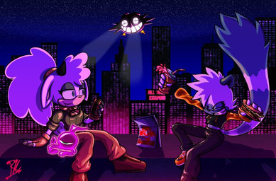 anthro beverage black_bottomwear black_clothing black_pants black_shirt black_topwear bottomwear burger city city_background clothed clothing duo eating eyes_closed female female_anthro fingerless_gloves food fur gloves hair handwear holding_beverage holding_food holding_object looking_at_another night pants shirt topwear white_body white_fur white_hair wool_(fur) wool_hair ruckuss eggman_empire idw_publishing sega sonic_the_hedgehog_(comics) sonic_the_hedgehog_(idw) sonic_the_hedgehog_(series) lanolin_the_sheep_(sonic) maggie_(sonic) tangle_the_lemur alien bovid caprine humanoid lemur magenta_wisp_(sonic) mammal primate ring-tailed_lemur sheep strepsirrhine wisp_(sonic)