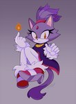 5_fingers anthro blush clothing dipstick_tail female fingers fire footwear fur gloves hair handwear markings ponytail purple_body purple_fur simple_background solo tail tail_markings tangopack sega sonic_the_hedgehog_(series) blaze_the_cat felid feline mammal 2019 signature