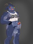 abs after_orgasm anthro balls black_nipples blue_body blue_fur blush bodily_fluids butt clothing crop_top crossgender cum cum_drip cum_on_balls cum_on_penis cum_on_self dripping ear_piercing ear_tag erection fingers ftm_crossgender fur genital_fluids genitals hooved_fingers hooves horizontal_pupils horn male muscular muscular_anthro muscular_male navel nipples pecs penis piercing pubes pupils scut_tail shirt short_tail solo tail text text_on_clothing text_on_shirt text_on_topwear tongue tongue_out topwear vein veiny_penis yellow_eyes bovinedog coffee_stain_studios epic_games fortnite goat_simulator pilgor_(goat_simulator) bovid caprine goat mammal 2022 3:4 hi_res