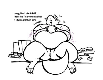 after_eating anthro anus areola belly belly_focus big_areola big_belly big_breasts big_butt bloated blush blush_lines bodily_fluids breasts butt claws crumpled_paper dialogue double_chin drooling eyewear feeding female food fries glasses hand_on_belly hiccuping looking_well-fed lying muffin navel nude obese obese_anthro obese_female on_back open_mouth overweight overweight_anthro overweight_female rumbling_stomach saliva sandwich_(food) sitting solo stuffing tail text thick_thighs toe_claws wearing_glasses wrappings greenghost339 undertale_(series) alphys scalie english_text sketch unfinished