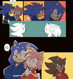 alternate_costume annoyed anthro asian_clothing blue_body blue_fur bodily_fluids clothed clothed_anthro clothed_female clothed_male clothing dialogue east_asian_clothing ellipsis eyelashes female female_anthro fully_clothed fully_clothed_anthro fully_clothed_female fully_clothed_male fur glare glaring green_eyes group japanese_clothing kimono male male_anthro pink_body pink_fur quills_(anatomy) red_eyes red_stripes ruffled_fur speech_bubble stripes sweat sweatdrop tan_inner_ear tan_mouth tan_torso text trio arantarisu_yamu sega sonic_the_hedgehog_(series) amy_rose shadow_the_hedgehog sonic_the_hedgehog eulipotyphlan hedgehog mammal comic english_text hi_res