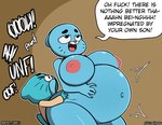 age_difference ahegao anthro areola belly belly_inflation big_belly big_breasts blue_body bodily_fluids breasts breath breathing_noises clothing cum cum_in_pussy cum_inflation cum_inside dialogue duo excessive_cum excessive_genital_fluids exclamation_point eyes_closed female from_behind_position genital_fluids hand_on_belly hand_on_hip huge_belly huge_breasts impregnation inbreeding inflation larger_anthro larger_female looking_pleasured male male/female mature_anthro mature_female moan navel nipples nude older_female older_penetrated on_bottom on_top onomatopoeia oof ooh open_mouth panting penetration pink_nipples pregnant profanity reverse_cowgirl_position sex shirt size_difference smaller_anthro smaller_male sound_effects speech_bubble standing standing_sex stuttering text topwear unf vaginal vaginal_penetration whiskers young young_anthro young_male younger_male garabatoz cartoon_network the_amazing_world_of_gumball gumball_watterson nicole_watterson domestic_cat felid feline felis mammal english_text incest_(lore) mother_(lore) mother_and_child_(lore) mother_and_son_(lore) parent_(lore) parent_and_child_(lore) parent_and_son_(lore) son_(lore)