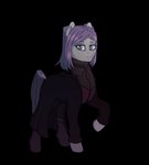 female feral fur green_eyes grey_body grey_fur hair long_hair longcoat makeup mane necktie ponification purple_mane simple_background solo transparent_background silverst ergo_proxy friendship_is_magic hasbro my_little_pony maud_pie_(mlp) re-l_mayer earth_pony equid equine horse mammal pony alpha_channel