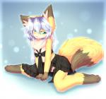 anthro female green_eyes hair kemono long_hair purple_hair solo hazukikai noel_(hazukikai) canid canine fox mammal hi_res