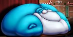 anthro back_tattoo belly big_belly big_breasts big_butt blue_body breasts butt candy deep_navel dessert expansion female food gingerbread gingerbread_house huge_belly huge_breasts huge_butt huge_thighs hyper hyper_belly hyper_butt hyper_thighs morbidly_obese morbidly_obese_anthro morbidly_obese_female navel nipples non-mammal_breasts non-mammal_nipples nude obese obese_anthro obese_female overweight overweight_anthro overweight_female peppermint_(candy) red_eyes solo stuffing tattoo text thick_thighs weight_gain weight_gain_drive wide_hips viroveteruscy warning_cream_filled blueberry_jam_(viroveteruscy) deity reptile scalie 2023 absurd_res digital_media_(artwork) english_text hi_res