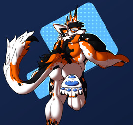 4_toes anthro bedroom_eyes big_butt biped black_body black_fur black_spots blue_eyes butt butt_focus cheek_fins claws feet fin fluffy fluffy_tail foot_focus fur fur_markings looking_at_viewer looking_back male markings multicolored_body multicolored_fur muscular muscular_male narrowed_eyes nude orange_body orange_fur pawpads paws perineum pointy_ears raised_leg rear_view seductive simple_background smile smiling_at_viewer smirk smirking_at_viewer solo spots tail tail_markings tail_tuft toes tuft whiskers white_body white_fur therandomguy22 mythology koby_(therandomguy22) amur_carp aquatic carp cyprinid cypriniform dragon fish hybrid koi mythological_creature mythological_scalie scalie typical_carp hi_res shaded watermark