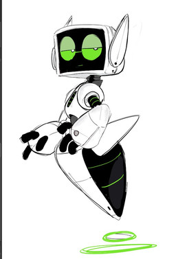 ambiguous_gender machine narrowed_eyes not_furry screen screen_face simple_background solo white_background 9999gpera humanoid robot robot_humanoid