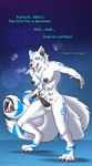 8_breasts 8_nipples anthro areola balls biped black_areola black_nipples black_pawpads black_penis blue_eyes blue_markings bodily_fluids breasts breath digitigrade dripping erection fangs fur genital_fluids genitals gynomorph intersex looking_at_viewer markings multi_breast multi_nipple multi_tail nipples nude open_mouth panting pawpads penis precum precum_drip sabertooth_(anatomy) solo standing tail tail_mouth teeth text unusual_anatomy unusual_tail white_body white_fur strawberrytfs etis chimera 2020 artist_name colored english_text shaded herm_(lore)