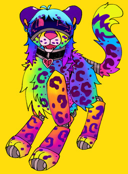 ambiguous_gender brush brushing collar cybernetic_leg cybernetic_limb cybernetics ear_piercing ear_ring fake_paws feral feral_with_hair hair machine open_mouth piercing ring_piercing solo sparklefur toy visor visor_eyes wheel jackrabbit_(artist) cyborg felid leopard mammal pantherine 2025 hi_res