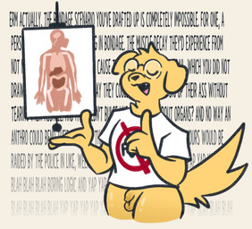 anthro balls bottomless chart clothed clothing eyes_closed flaccid foreskin fur genitals humanoid_genitalia humanoid_penis male micropenis penis shirt shirt_only shitpost small_penis solo text topwear topwear_only unretracted_foreskin yellow_body yellow_fur stockingmiami bird_dog canid canine canis domestic_dog hunting_dog mammal retriever english_text meme reaction_image