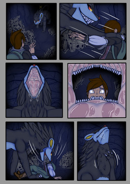 bodily_fluids bulge female female_pred larger_female larger_pred licking licking_lips male male_prey neck_bulge oral_vore reverse_mouth_shot saliva size_difference swallowing tongue tongue_out vore poisonsneksoffie nintendo pokemon pokemon_trainer felid feline generation_4_pokemon human luxray mammal pokemon_(species) absurd_res comic hi_res