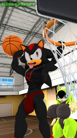 anthro ball basketball_(ball) basketball_court basketball_hoop big_breasts big_bulge breasts bulge clothing ear_piercing female huge_breasts huge_bulge hyper hyper_breasts hyper_bulge leotard male male_focus nipple_outline open_mouth piercing slam_dunk surprised thick_thighs tongue tongue_out wide_eyed rocketspuff idw_publishing sega sonic_the_hedgehog_(comics) sonic_the_hedgehog_(idw) sonic_the_hedgehog_(series) shadow_the_hedgehog surge_the_tenrec afrosoricid eulipotyphlan hedgehog mammal tenrec 3d_(artwork) 4k 9:16 absurd_res digital_media_(artwork) hi_res