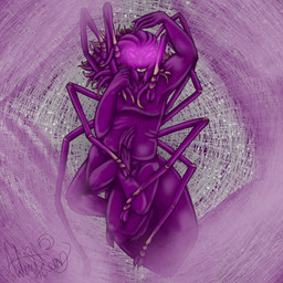 4_arms 8_eyes anthro belly male multi_arm multi_eye multi_limb overweight overweight_male pseudo_hair smoke solo spider_web tentacle_hair tentacles fledgedragonfox paracelsus_(fledgedragonfox) arachnid arthropod deity eldritch_abomination eldritch_being eldritch_humanoid humanoid monster spider spirit 1:1
