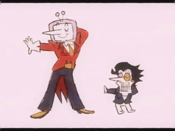 accessory ambiguous_gender biped black_hair closed_smile clothed clothed_humanoid clothing dancing duo electronics eyelashes eyewear footwear for_a_head fully_clothed fully_clothed_humanoid glasses gloves grin hair handwear kick long_nose looking_at_another mouth_closed music necktie not_furry screen screen_face shoes simple_background smile suit television vhs_filter wearing_glasses white_background white_body white_clothing white_gloves white_handwear pantsuitz deltarune undertale_(series) spamton_g._spamton tenna_(deltarune) humanoid object_head screen_head tv_head 2d_animation 4:3 animated digital_media_(artwork) english_audio frame_by_frame short_playtime sound video male_(lore)