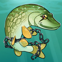 ambiguous_gender chain countershade_torso countershading feral fin green_body solo tail tail_fin underwater water flamingpickle fish marine 1:1