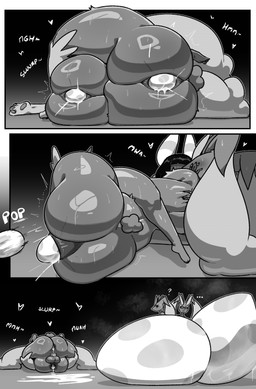 anthro anus backsack balls big_butt black_hair blush bodily_fluids butt egg ellipsis femboy genitals group hair heart_symbol humanoid_hands kissing male male_anthro male_humanoid nude_anthro nude_humanoid nude_male oviposition question_mark sweat sweatdrop sweaty_butt cuchuflin nintendo pokemon andre_(cuchuflin) animal_humanoid arachnid arachnid_humanoid arthropod arthropod_humanoid generation_4_pokemon humanoid lopunny pokemon_(species) 2026 absurd_res comic hi_res monochrome