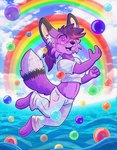 2000s_theme anthro female floating fur hair purple_body purple_fur purple_hair solo nightlinez emberfox canid canine fennec_fox fox mammal true_fox hi_res