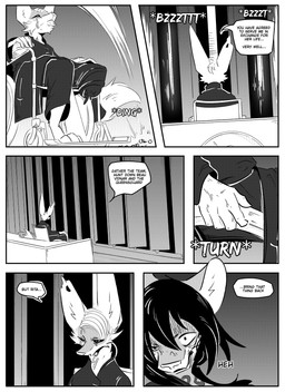amputee anthro clothed clothing dialogue disability duo female inner_ear_fluff inside male missing_leg missing_limb scar simple_background speech_bubble text tuft vehicle wheelchair kifyun2 ren_yoshida rita_(undying_void) canid canine felid fox mammal marble_fox pantherine red_fox snow_leopard true_fox absurd_res black_and_white comic english_text hi_res monochrome
