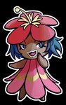 blue_eyes blue_hair brown_body clothing dress female hair open_mouth pink_clothing pink_dress plant plant_hair pseudo_hair solo unknown_artist 2024_pokemon_gigaleak beta_pokemon_games nintendo pokemon beta_pokemon_(species) gyarubi humanoid pokemon_(species) alpha_channel