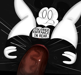 anal anal_only anal_penetration anthro anus big_penis black_background black_body black_fur blacked_(kink) brown_penis butt clothing countershading duo female female_penetrated fur genitals gloves handwear huge_penis humanoid_genitalia humanoid_penis i_can't_believe_it's_not_feces legwear lying male male/female male_penetrating male_penetrating_female misleading_thumbnail multicolored_body multicolored_fur on_back penetration penile penile_penetration penis penis_in_ass queen_of_spades_symbol raceplay racism sex simple_background solo_focus spread_anus spread_legs spreading text thick_thighs thigh_highs two_tone_body two_tone_fur vein veiny_penis vulva white_body white_clothing white_countershading white_fur white_gloves white_handwear white_legwear white_thigh_highs ota_(artist) disney minnie_mouse mammal mouse murid murine rodent english_text hi_res