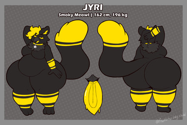 anthro beak bedroom_eyes belly big_belly big_butt butt collar collar_only collar_tag female femboy hand_on_head huge_butt long_tongue markings moobs narrowed_eyes neck_tuft nude null obese overweight seductive smug solo striped_markings stripes tail thick_thighs tongue tuft wide_hips icebitez mythology jyri_(mikimeowl) avian bird gryphon meowl mythological_avian mythological_creature owl absurd_res hi_res model_sheet