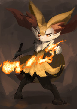 3_fingers 3_toes :3 ambiguous_anthro ambiguous_gender anthro arm_tuft biped black_body black_fur blep cheek_tuft chest_tuft digitigrade dipstick_tail elemental_manipulation eyelashes facial_tuft feet fingers fire fire_manipulation flat_chested front_view fur hip_tuft holding_object holding_stick inner_ear_fluff looking_at_viewer markings multicolored_body multicolored_fur narrowed_eyes nude_ambiguous nude_anthro orange_body orange_eyes orange_fur orange_inner_ear_fluff orange_tail_tip pointy_ears prick_ears shoulder_tuft simple_background snout solo standing stick tail tail_markings toes tongue tongue_out tuft two_tone_tail white_body white_fur wide_stance yellow_body yellow_fur yellow_tail ikei nintendo pokemon braixen canid generation_6_pokemon mammal pokemon_(species) 2021 digital_media_(artwork) digital_painting_(artwork) full-length_portrait hi_res japanese_description painting_(artwork) portrait shaded signature translated_description