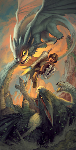 angry bite brown_hair detailed_background feral fight flying group hair leaf lying male melee_weapon membrane_(anatomy) membranous_wings on_back open_mouth polearm scales shield tail tail_bite tail_fetish tail_in_mouth tail_play teeth toony weapon white_body white_scales wings jerome_jacinto capcom dreamworks european_mythology how_to_train_your_dragon monster_hunter mythology hiccup_horrendous_haddock_iii toothless dragon flying_wyvern fury_(httyd) human mammal mythological_creature mythological_scalie nargacuga night_fury scalie western_dragon crossover detailed hi_res
