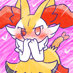 ambiguous_anthro ambiguous_gender anthro biped blush blush_stickers blushing_profusely covering covering_mouth dipstick_tail focus_lines food front_view heart_symbol markings object_in_tail shrimp_(food) simple_background snout solo spiral spiral_pupils tail tail_markings annyui0611 nintendo pokemon braixen canid generation_6_pokemon mammal pokemon_(species) 1:1 2024 digital_drawing_(artwork) digital_media_(artwork) half-length_portrait hi_res japanese_description portrait translated_description