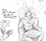 2018 anthro black_and_white buckteeth chair clothed clothing comic dialogue duo english_text eyewear fangs furniture glasses hladilnik horn male mammal monochrome open_mouth rodent simple_background sitting skaven teeth text warhammer_(franchise) warhammer_fantasy white_background