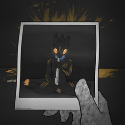 anthro blood blood_on_floor blood_on_wall blue_scarf bodily_fluids claw_marks colored_blood colored_flesh crying death declawed first_person_view gore gun head_explosion holding_picture implied_suicide male polaroid_photo ranged_weapon scar scarf self-harm_scars shotgun solo suicide tears unusual_blood unusual_bodily_fluids weapon yellow_blood yellow_eyes anonymous_artist casualties:_unknown expie_(gunsawian) gunsawian 1:1 hi_res