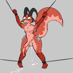 2_horns anal anal_penetration anthro arms_tied balls bdsm black_horn bodily_fluids bouncing_balls bouncing_penis bound brown_body cum cum_drip cum_in_ass cum_inside cum_on_ground cum_on_penis dripping femboy forced fur genital_fluids genitals hand_on_butt horn humanoid_genitalia humanoid_penis legs_tied male male/male penetration penile penile_penetration penis penis_in_ass rope sex solo squirrel_tail tail yellow_eyes mythology dragon hybrid mammal mythological_creature mythological_scalie rodent scalie sciurid tree_squirrel 1:1 animated loop short_playtime sound video