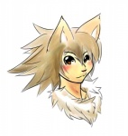 alternate_species blush furrification male simple_background solo white_background kyzarius final_fantasy final_fantasy_viii square_enix squall_leonhart mammal headshot_portrait portrait