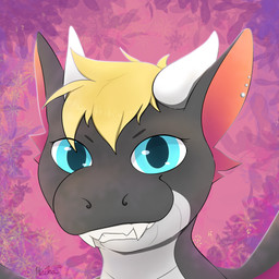 blue_eyes female horn smile solo teeth haika mythology dragon mythological_creature mythological_scalie scalie 1:1 absurd_res hi_res