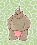 anthro asian_clothing belly blush clothing east_asian_clothing eyes_closed fundoshi japanese_clothing kemono male nipples overweight overweight_anthro overweight_male solo underwear snow_utamaru bear mammal 2013