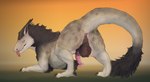 anus arm_tuft backsack ball_tuft balls blep brown_body brown_claws brown_fur butt claws elbow_tuft feral foot_tuft fur genitals half-erect heel_tuft looking_at_viewer male penis perineum pink_anus pink_penis presenting presenting_anus raised_tail solo tail tail_tuft tongue tongue_out tuft white_body white_fur svevato mythology shale_(svevato) dragon felkin furred_dragon furred_scalie mythological_creature mythological_scalie scalie hi_res