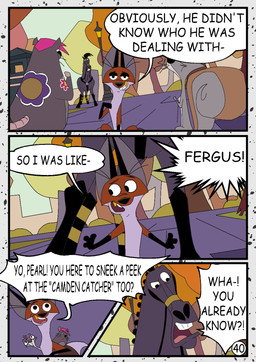 black_ears black_mane brown_body brown_fur dialogue female feral fur gold_(metal) gold_tooth grey_body grey_fur leg_markings male mane markings socks_(marking) speech_bubble text toony white_body white_fur redundantmodule 101_dalmatian_street 101_dalmatians disney big_fee_(101_dalmatians) fergus_(101_dalmatians) pearl_(101_dalmatians) sid_(101_dalmatians) canid canine equid equine fox horse mammal murid murine rat red_fox rodent sciurid tree_squirrel true_fox comic english_text hi_res