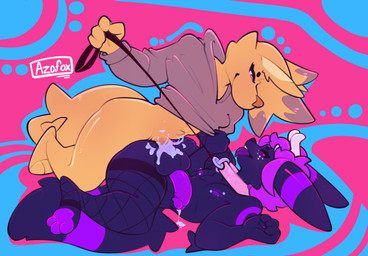 anal anal_penetration anthro big_penis bodily_fluids butt clothing collar cum cum_inside duo ejaculation genital_fluids genitals leash legwear male male/male nipple_piercing nipples pawpads penetration penis piercing sweater thigh_highs tongue tongue_out topwear azafox nintendo pokemon azafox_(character) whisper_(moogleh) canid canine eevee eeveelution fennec_fox fox generation_1_pokemon generation_2_pokemon mammal pokemon_(species) true_fox umbreon absurd_res hi_res