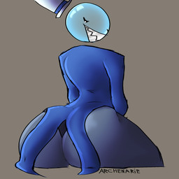 big_butt bubble butt grey_background male simple_background solo archenarie glitch_productions the_amazing_digital_circus bubble_(tadc) animate_inanimate living_bubble 1:1 hi_res tagme