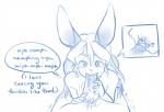 anthro blush close-up duo faceless_character faceless_male fellatio female female_focus first_person_view genitals male male_pov oral penile penis pubes sex simple_background text tongue bun_(artist) bun_(character) lagomorph leporid mammal rabbit blue_and_white english_text monochrome sketch