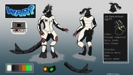 anthro machine male solo tail text warp webberthederg android robot synth_(vader-san) 16:9 4k absurd_res english_text hi_res widescreen