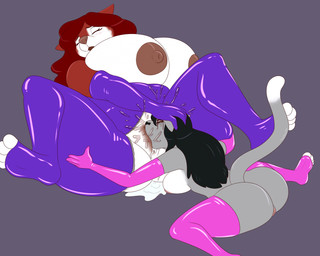 4_fingers 4_toes anthro armwear big_breasts black_hair black_nose bodily_fluids breasts butt clothing cunnilingus dipstick_tail drinking_squirt dripping ejaculation excessive_genital_fluids excessive_vaginal_fluids feet female female/female fingers fur genital_fluids genitals grey_background grey_body grey_fur hair huge_breasts huge_thighs hyper hyper_breasts hyper_thighs latex leggings legwear markings multicolored_body multicolored_fur nipples oral penetration pink_nipples pink_nose pink_vulva pussy_ejaculation_in_mouth pussy_juice_in_mouth pussy_juice_inflation red_body red_fur red_hair sex simple_background surprised tail tail_markings thick_labia thick_pussy thick_thighs toes tongue tongue_penetration vaginal vaginal_fluid_drip vaginal_fluids vaginal_fluids_in_mouth vaginal_fluids_on_face vaginal_fluids_on_tongue vaginal_fluids_trail vaginal_squirting vulva wide_crotch xchiseaxmargaritax brittany_(roushfan5) jessica_(roushfan5) canid canine canis domestic_cat domestic_dog felid feline felis mammal hi_res