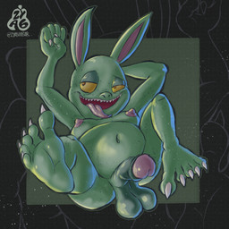 5_toes balls belly bulge clothing feet foot_focus genitals gobuno green_body humanoid_feet long_ears looking_at_viewer looking_pleasured male nipples penis plantigrade raised_leg sharp_teeth shorstack soles solo teeth thong toes tongue tongue_out underwear yellow_sclera zyasixpear gobuno_(zyasixpear) goblin humanoid 1:1 absurd_res hi_res