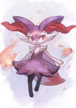 3_fingers 3_toes ambiguous_anthro ambiguous_gender anthro arm_tuft big_tail black_body blush cheek_tuft chest_tuft digitigrade dipstick_tail facial_tuft feet fingers fire flat_chested front_view fur holding_object holding_stick inner_ear_fluff markings multicolored_body multicolored_fur nude_ambiguous nude_anthro on_model pointy_ears prick_ears purple_body purple_fur purple_tail red_body red_eyes red_fur red_nose red_tail shoulder_tuft simple_background smile solo sparkles stick tail tail_markings toes tuft two_tone_tail white_body white_fur ikei nintendo pokemon braixen canid generation_6_pokemon mammal pokemon_(species) shiny_pokemon 2022 digital_drawing_(artwork) digital_media_(artwork) english_description full-length_portrait hi_res portrait shaded signature