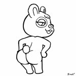 animal_crossing animated anthro anus bear butt female giant_panda hands_on_hips looking_at_viewer looking_back loop makeup mammal nintendo nude pinky_(animal_crossing) shaking_butt simski sketch slightly_chubby solo wiggling_hips x_anus