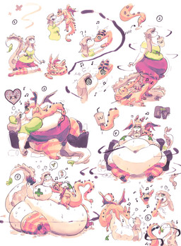 3_toes ambiguous_feral ambiguous_gender anthro back_wings belly belly_expansion belly_folds beverage_between_breasts big_belly big_breasts biped blush blush_lines bodily_fluids bottomwear breast_expansion breasts check_mark clothed clothed_anthro clothed_female clothing collaborative collaborative_gesture collaborative_tail_heart container cup deep_navel disposable_cup double_chin drinking_straw duo error expansion eye_contact eyelashes fat_arms fat_neck feeding feet female female_anthro feral footprint fur furniture gesture goo_drip green_tuft hair hand_fan hand_on_own_belly heart_reaction heart_symbol holding_another huge_belly huge_breasts huge_hips hyper hyper_belly hyper_hips hypnosis hypnotic_eyes interrobang kissing kneeling larger_anthro larger_female legwear long_hair looking_at_another membrane_(anatomy) membranous_wings mind_control morbidly_obese morbidly_obese_anthro morbidly_obese_female mostly_nude mostly_nude_anthro mostly_nude_female navel navel_fetish navel_penetration nipple_tape obese obese_anthro obese_female object_between_breasts orange_body orange_clothing orange_goo orange_legwear orange_membrane orange_stockings orange_tail orange_tuft orange_wings overweight overweight_anthro overweight_female paper_fan pasties pattern_clothing pattern_legwear pattern_stockings penetration quadruped red_bottomwear red_clothing red_skirt red_stripes shirt singing sitting size_difference skirt smaller_ambiguous smaller_feral snout soda_bottle sofa spread_wings stockings striped_clothing striped_ears striped_legs striped_legwear striped_stockings stripes sweat sweaty_arms sweaty_belly sweaty_breasts sweaty_feet sweaty_legs sweaty_tail sweaty_thighs t-shirt tail tail_fetish tail_gesture tail_heart tail_in_mouth tail_in_navel tail_insertion tail_play tail_tuft tape thick_tail thick_thighs toes topwear tuft wariza weighing_scale weight_gain wide_hipped_anthro wide_hipped_female wide_hips wings yellow_clothing yellow_shirt yellow_t-shirt yellow_topwear miluinaoxie mythology wcdonald's dragon furred_dragon furred_scalie goo_creature goo_dragon mythological_creature mythological_scalie scalie 2022 absurd_res colored hi_res pictographics sequence