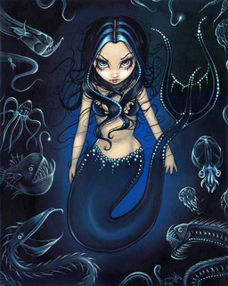 alternative_fashion ambiguous_gender black_hair blue_highlights bra_(anatomy) breasts deep_sea eyebrows eyelashes female feral fin fingers fish_tail goth group hair highlights_(coloring) legless lips long_hair looking_at_viewer makeup mermaid_tail navel nude pupils split_form tail tail_fin jasmine_becket-griffith anglerfish cephalopod cnidarian coleoid decapodiform eel fish glass_squid gulper_eel humanoid humanoid_merfolk jellyfish lanternfish mammal marine medusozoan merfolk mollusk squid 2002 dated formal_art painting_(artwork) traditional_media_(artwork) traditional_painting_(artwork)